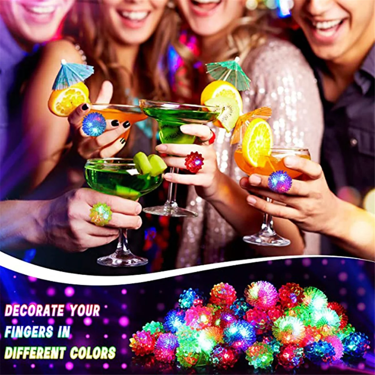 LED Light Up Ring Bumpy Rings Flashing LED Bumpy Ring Light-Up Toy