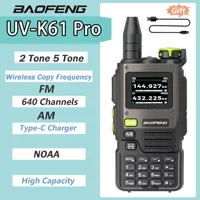 Baofeng UV-K61 Pro Walkie Talkie UHF VHF Type-C Charger Wireless Copy Frequency Multi Band 640CH NOAA FM LED BF-K61Pro Ham Radio