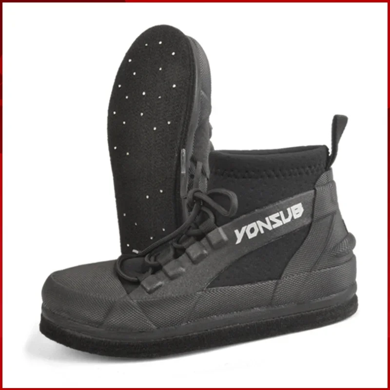 

2026 New YONSUB Mid Cut Fisher Boots with Sole Nail Keep Warm Water Shoes Anti Slip Professional Sea Fishing Shoes Size 36-46