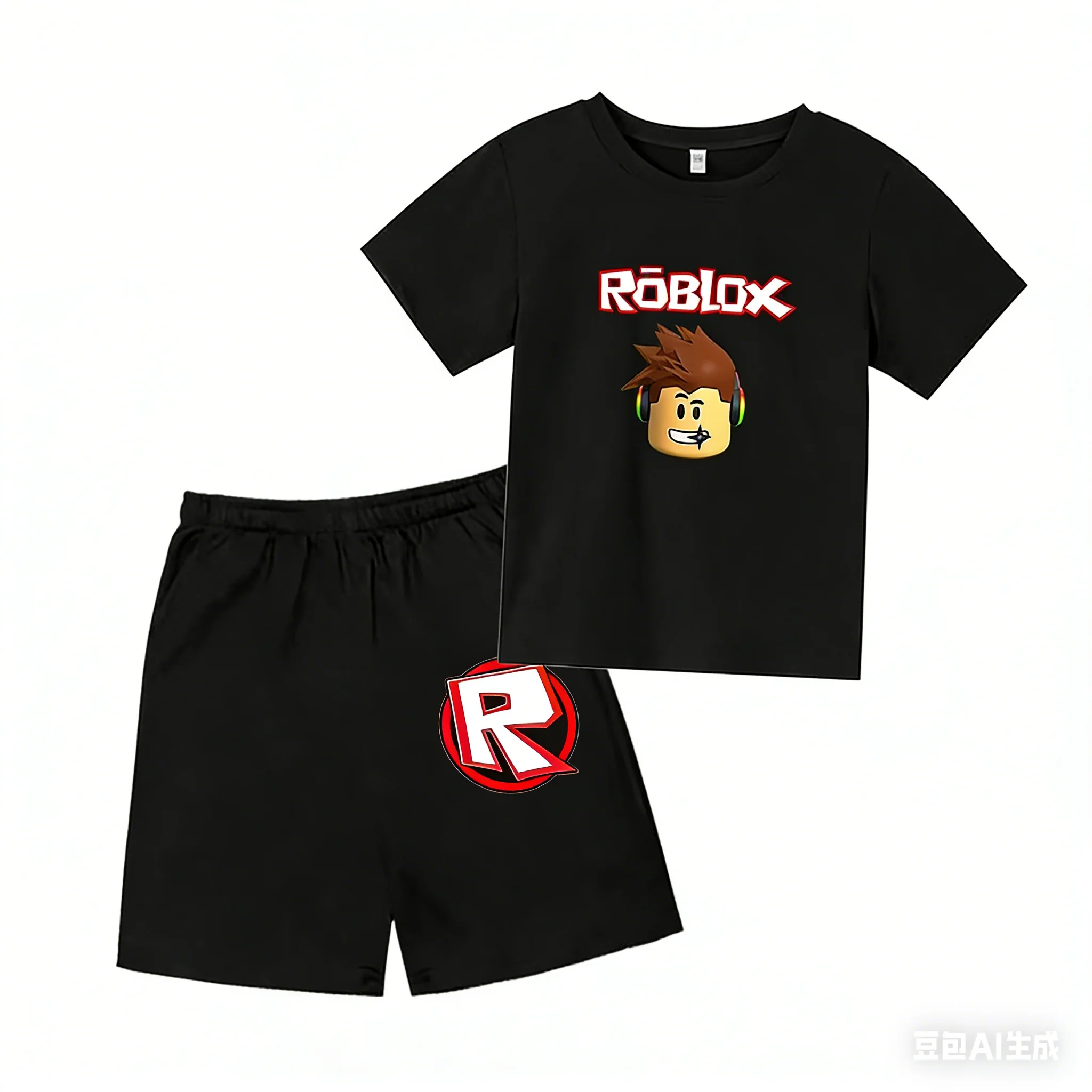 

Robloxs Game Tshirt Pants Suit Clothes Set Summer Short Sleeve Tee Shorts Kids Sportswear Outdoor Wear Clothing