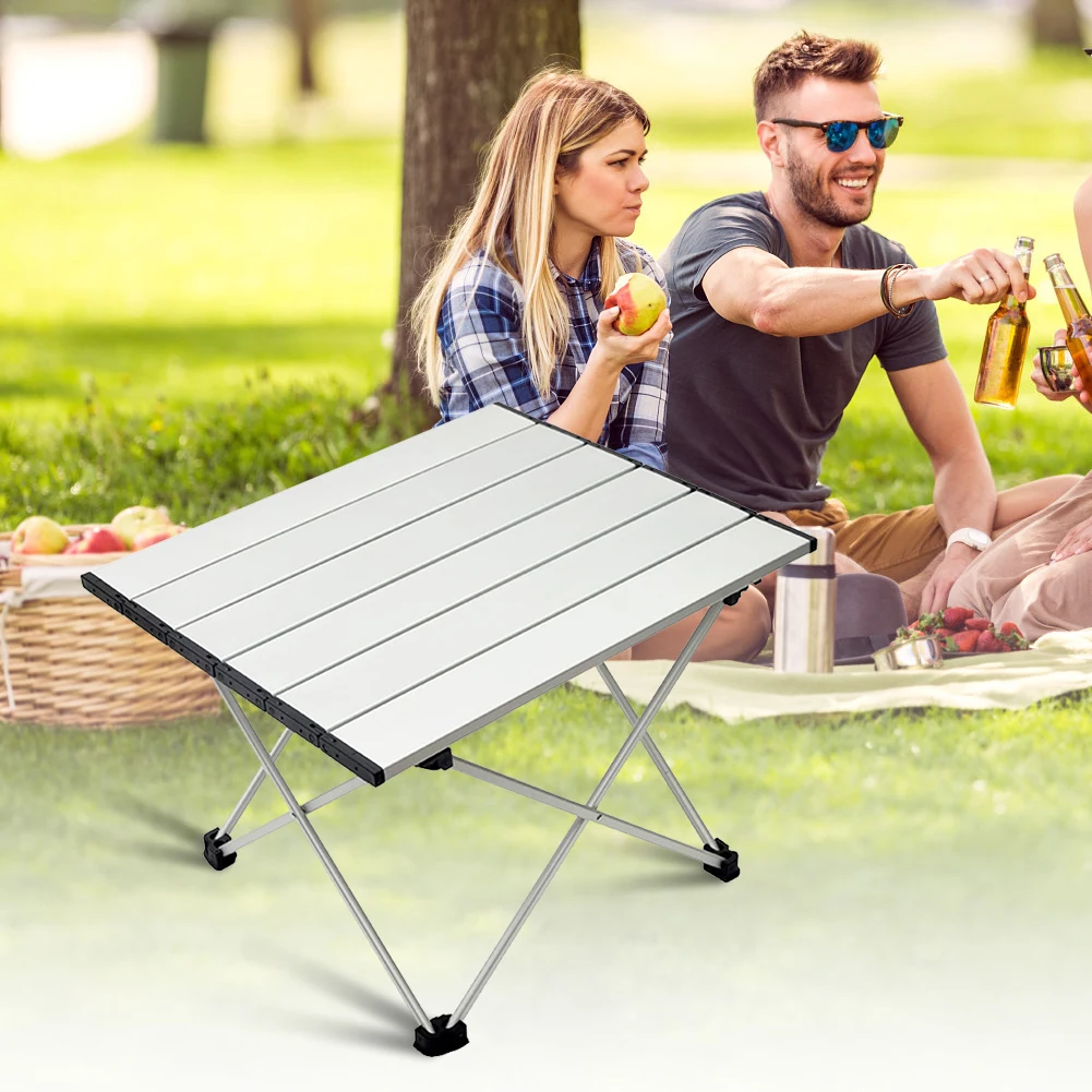 Portable Folding Camping Table Aluminum Alloy Outdoor Folding Table Camping Table Picnic Table Outdoor Garden Beach Picnic BBQ