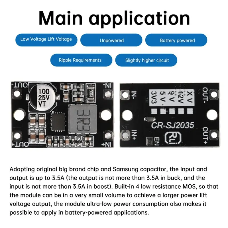 B76B DC-DC Automatic Buck Boost Converter Module 3-20V to 5V Step Up Down Lithium Battery Power Supply Module