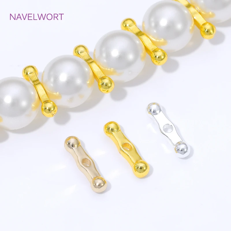 فاصل خرز مطلي بالذهب عيار 18 قيراط للسوار، شريط فاصل نحاسي، فاصل للخرز، صناعة المجوهرات بنفسك، مواد للمجوهرات