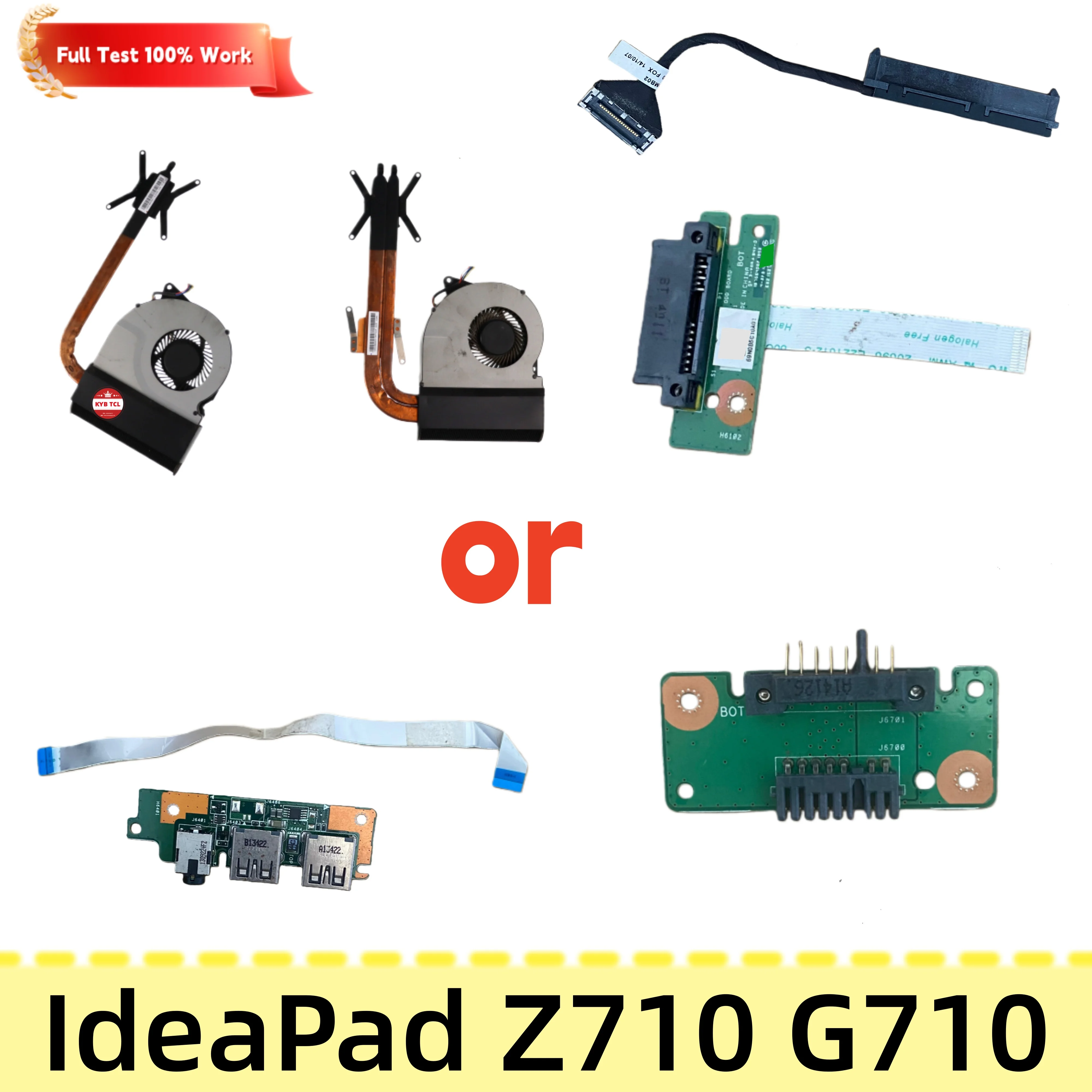 Ventilador con Disipador de Calor para Lenovo IdeaPad Z710 G710, Placa de Unidad de Disco Óptico SATA DVD, Placa de Batería, Placa de Audio USB, Cable de Disco Duro HDD 69N0B6C10A01 DUMB02 69N0B6J10A01 69N0B5B20A01 141