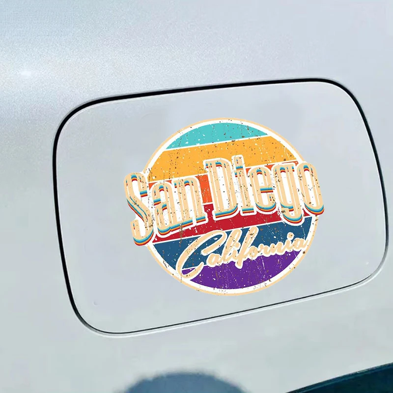 Retro Sign San Diego California Car Sticker Bumper Body Waterproof Vinyl Decal Creative JDM Decoration Car Assessoires