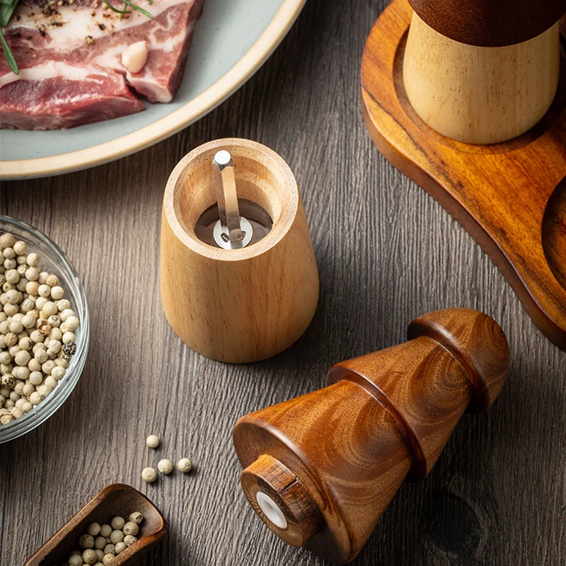 Salt And Pepper Mill Manual Solid Wood Spice Pepper Mill Salt Shaker Strong Research Mill Kitchen Tools