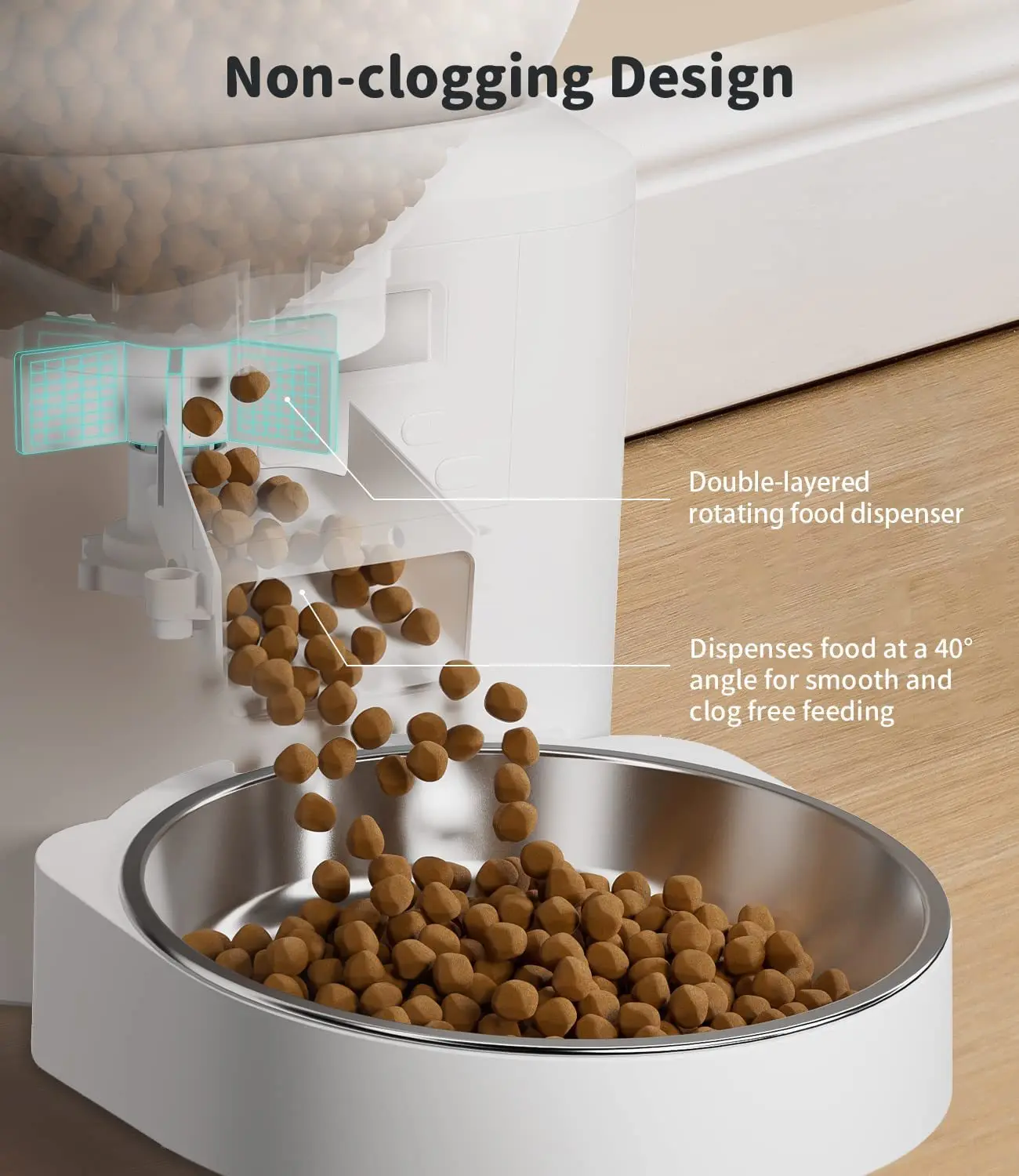 Furpipi 4L/8L Automatic Cat Feeder with Key Control Furpipi Manufacture User-Friendly Time Setting Feeder for Pets Dogs Cats