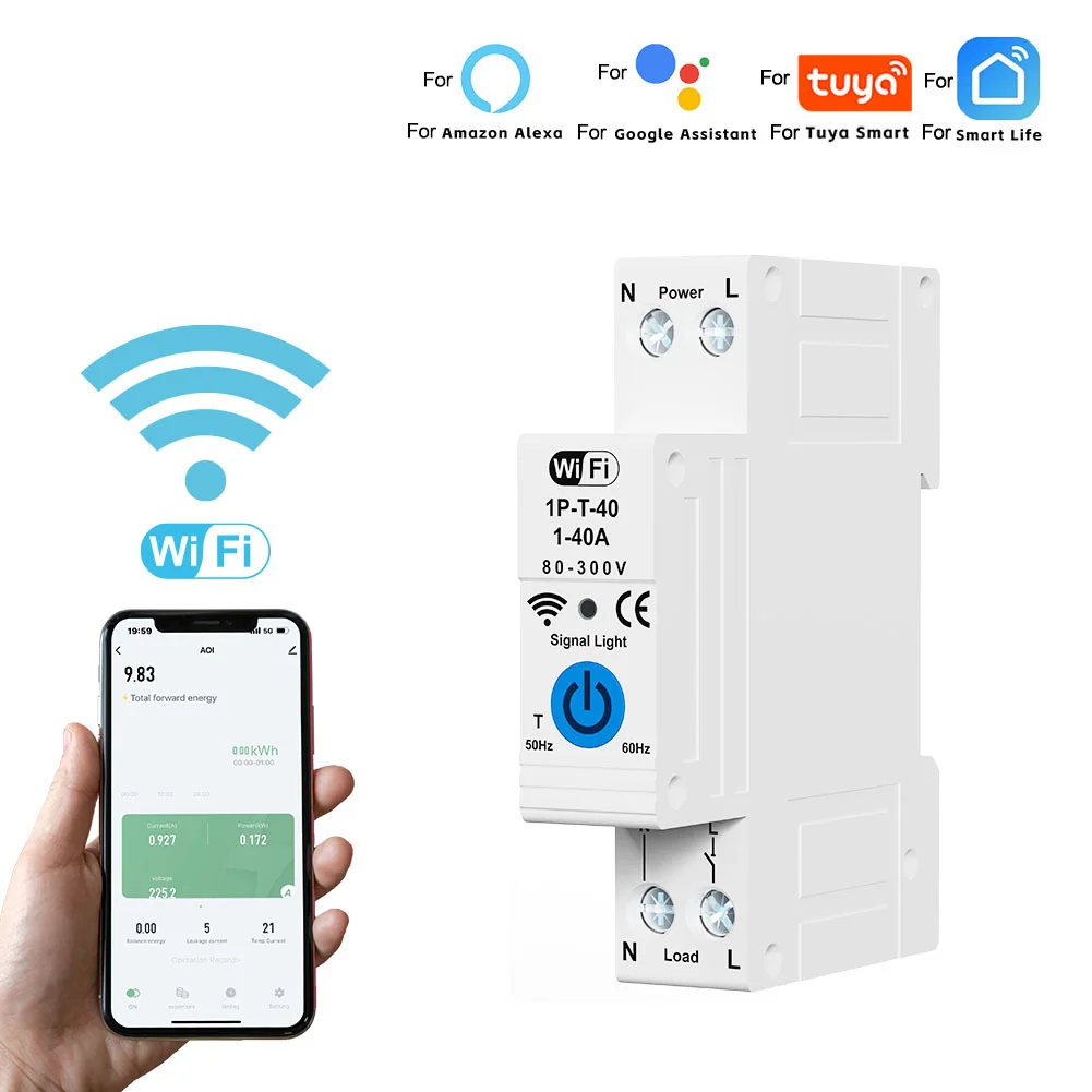 /63A /WiFi /Circuit Breaker Voice Control APP Remote Timer Leakage Protection For For For Tuya Home Electrical Panel Accessories