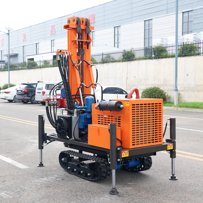 Customized Well Drilling Machine Diesel Driven Hydraulic Drive 200m Max Depth Tracked Fast Drilling Rig