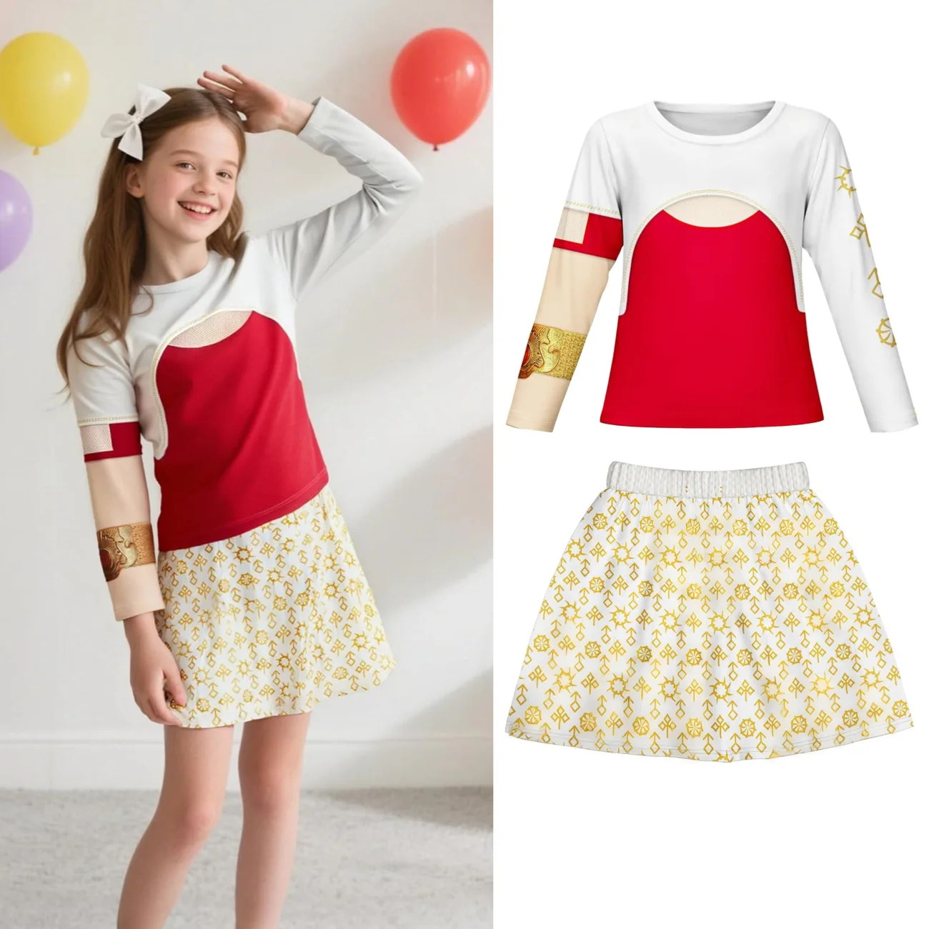 

Girls Nova Zombies Costume Movie Vampires Printed Princess Dress With Accessories For Halloween Carnival Birthday Party Outfits