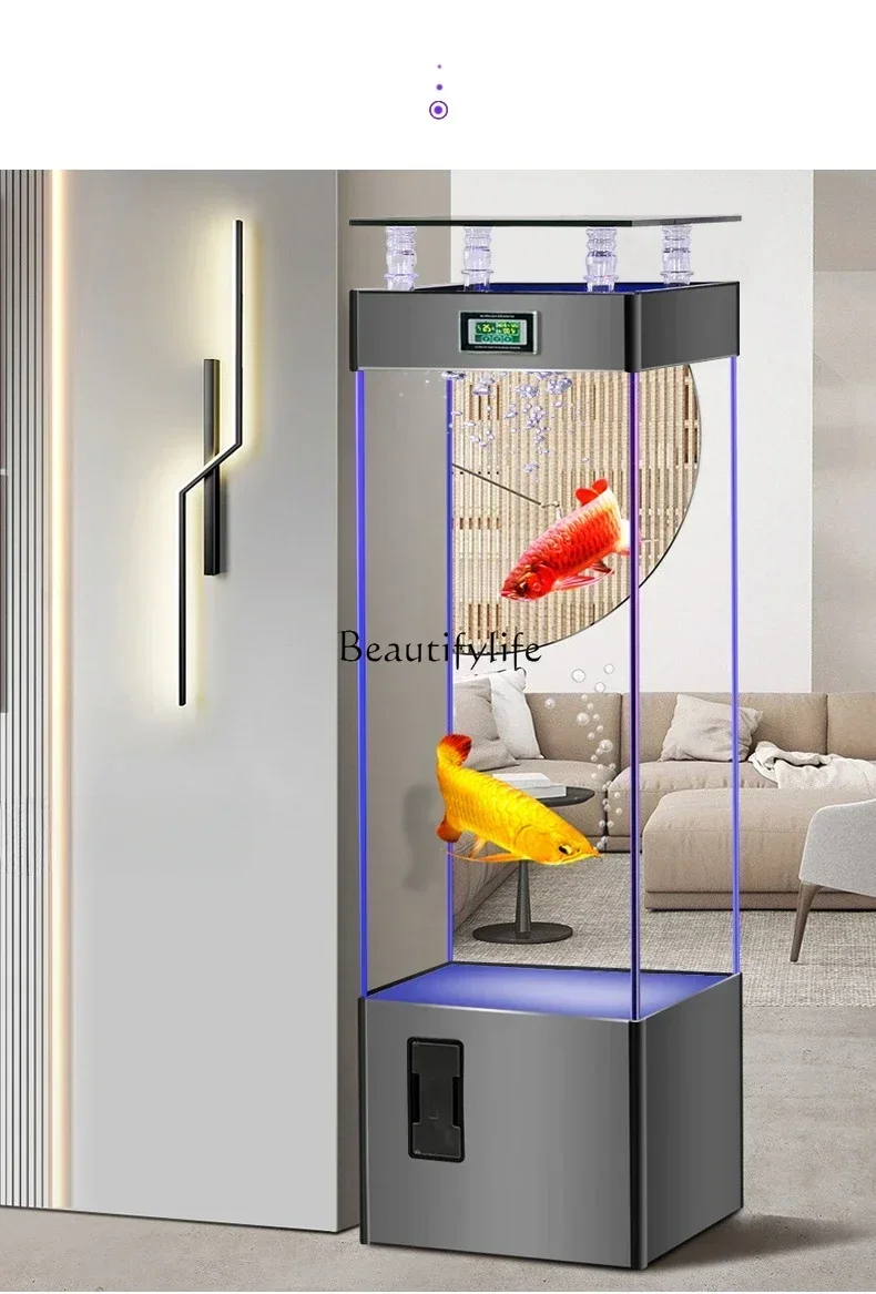 

FG28Ultra-White Glass Small Fish Tank Ecological Change Water Floor Aquarium