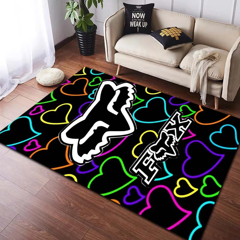 

FOX logo printed carpet yoga mat home living room bedroom decoration flannel carpet bathroom entrance anti slip area carpet gift