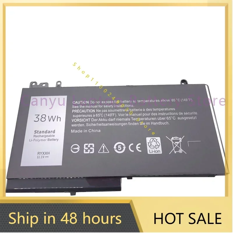 2024 New RYXXH  Battery For  Latitude 12 5000 11 3150 3160 E5250 E5450 E5550 M3150 Series 09P4D2 9P4D2 Laptop battery