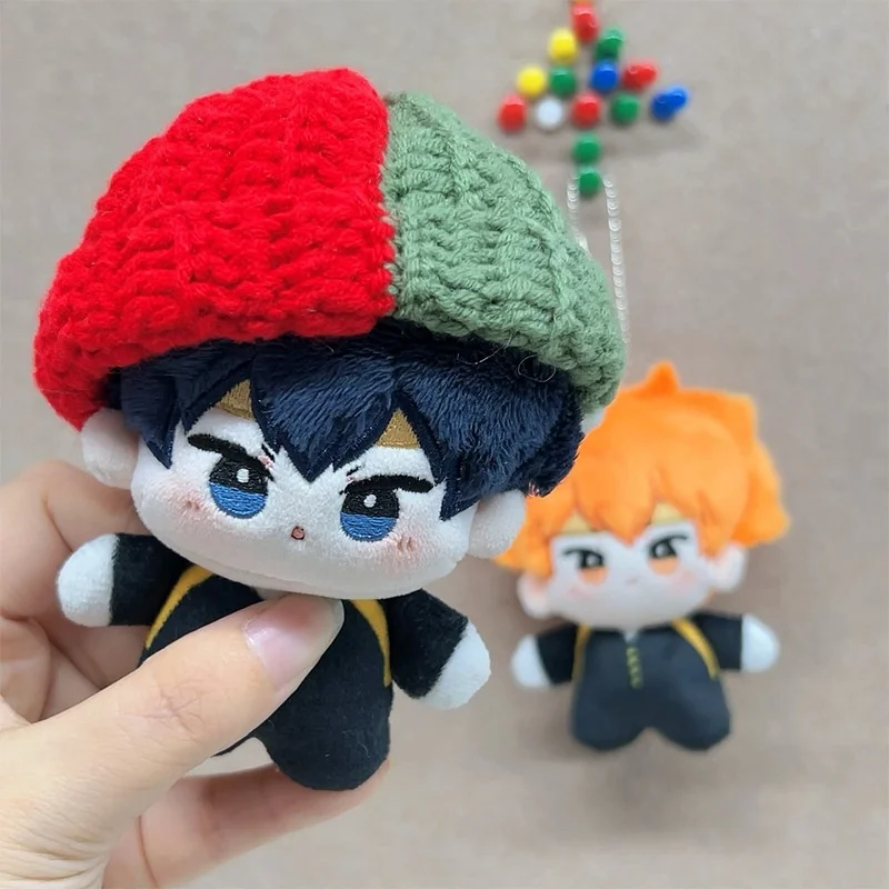 New 10cm Haikyuu!! Anime Hinata Shoyo Akaashi Keiji Oikawa Tooru Cute Stuffed Keychain Cosplay Cartoon Pendant Plushie Gift