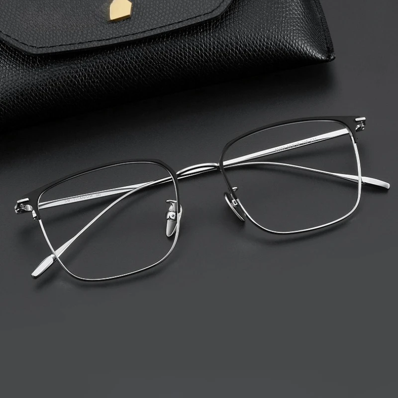SZTZX خفيفة خمر التيتانيوم النقي دائم وصفة طبية نظارات مكافحة عاكسة قصر النظر نظارات نظارات القراءة التقدمية #2