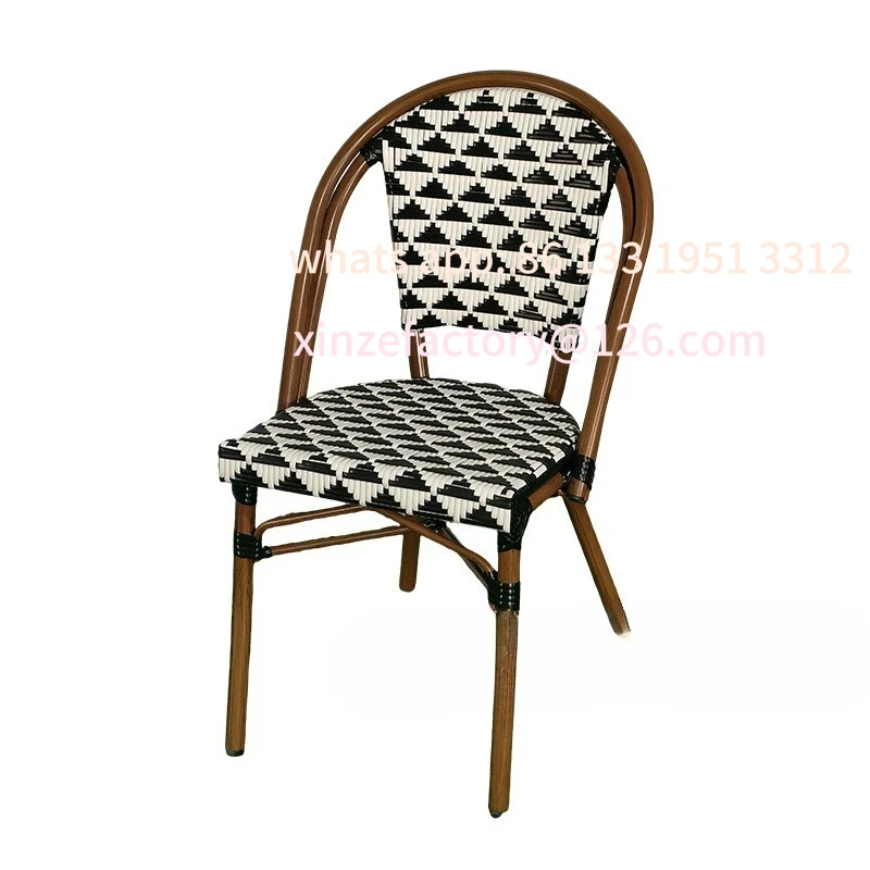 

French bed and breakfast restaurant cafe rattan chair garden balcony outdoor rattan chair milk tea shop dessert shop table and c