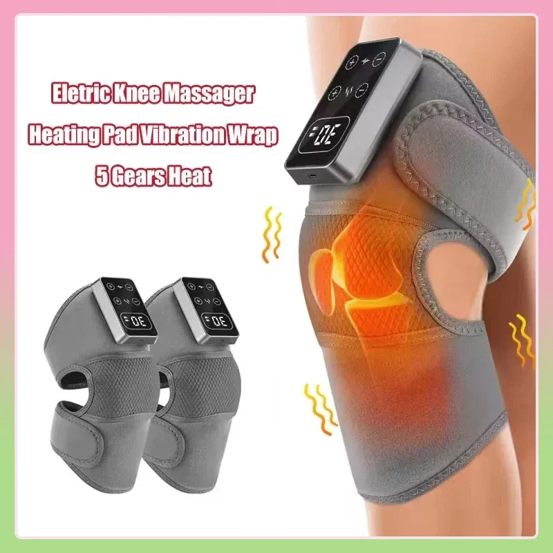 

Электрический массажер для колена, 3 вибрации, 5 уровней, горячий компресс, массаж плеч, локтя, поддержка колена, бандаж, защита колена, уход за здоровьем
