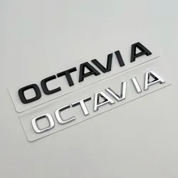 3D ABS Chrome Black Logo Octavia Emblem Letters Car Rear Trunk Sticker For Skoda Octavia 1 2 3 4 MK3 MK4 MK5 RS VRS Accessories