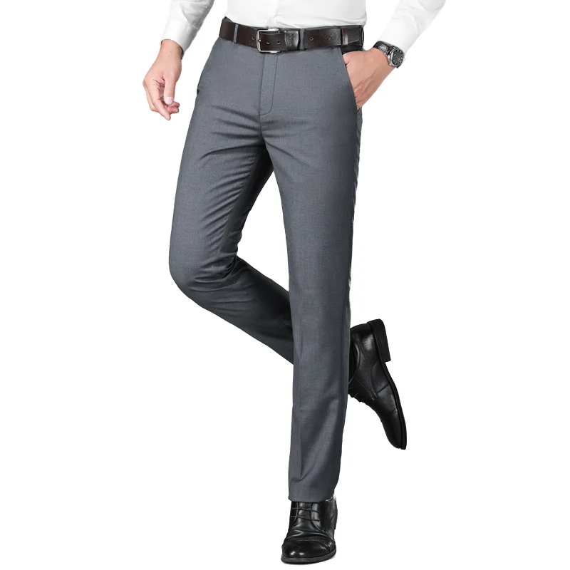 

Мужские модные брюки-костюмки — Новые однотонные дышащие брюки из льняной смеси для делового повседневного стиля, для поездок на работу и комфортной работы