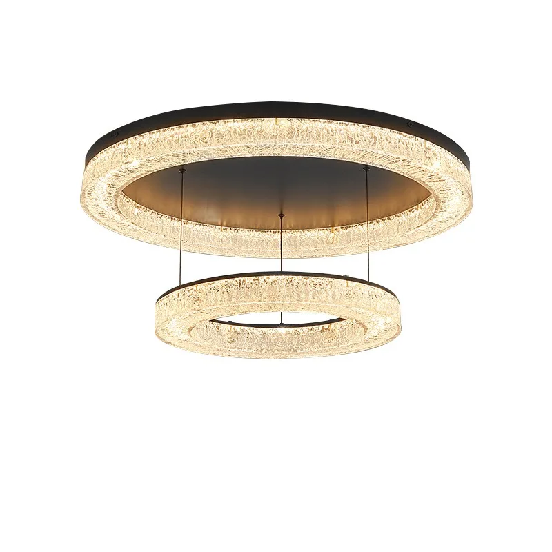 Hall main light light luxury round all copper resin ceiling light high-end large home decoration lighting