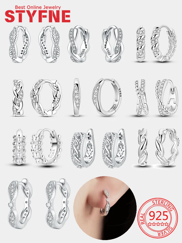 

New Earring for Women 925 Sterling Silver Hoop Earring Jewelry Fashion Graduation Birthday Gifts for Girls Teen