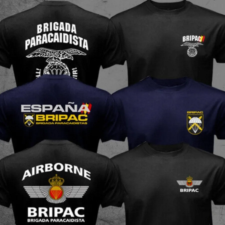 Spain Paratroopers Brigade BRIPAC Brigada Paracaidista Airborne T-shirt Short Sleeve Casual Cotton O-Neck Men Shirt