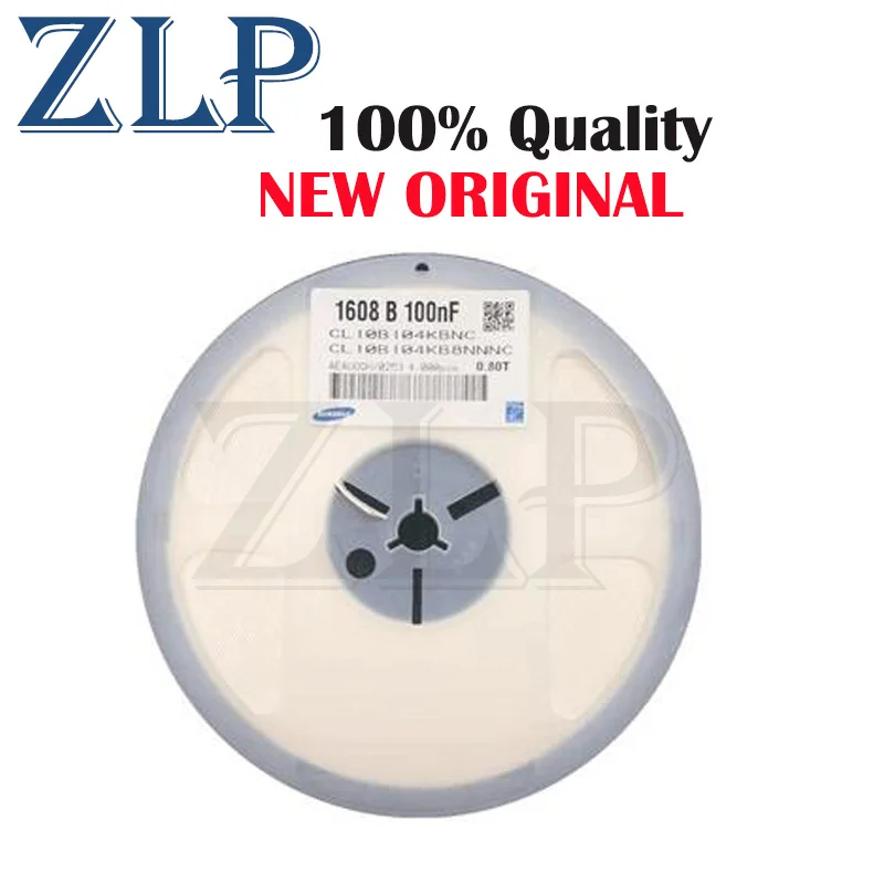 Condensador electrónico original, 4000, 0603 K, 100nF, 104 uF, 50V, X7R, 0,1, tapa, CL10B104KB8NNNC, 10% unidades por lote