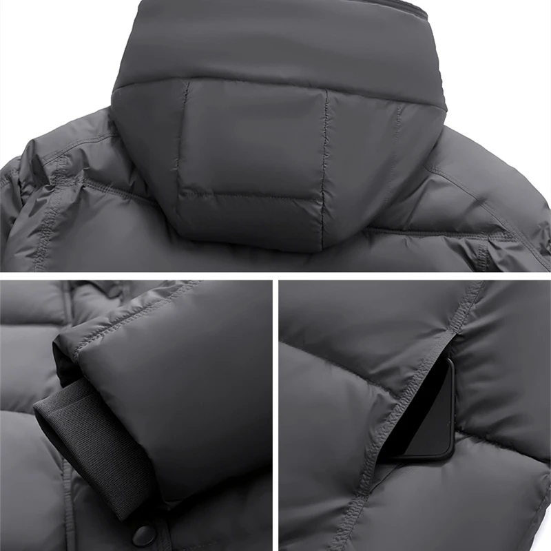 Vestes rembourrées en coton pour femmes, épais et chaud, à capuche, col montant, manches longues, manteaux amples solides, pardessus décontracté