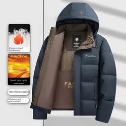 Graphene Thickened Winter Coat Men's Zipper Jackets Plus Size Clothes 2024 New Warm Winter Jacket Men Hoodied Parka Tops