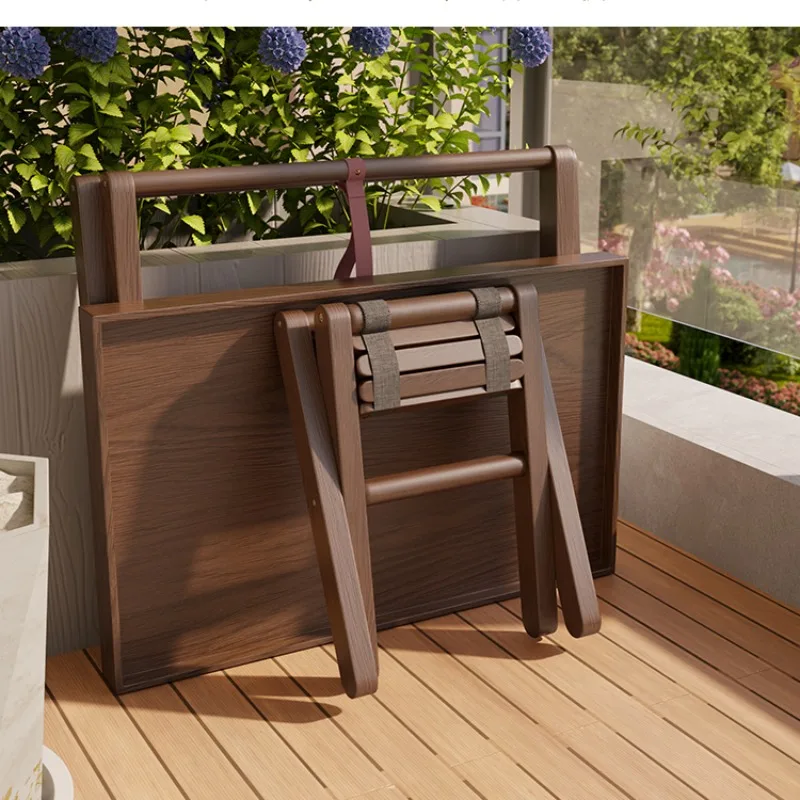 Balcony table and chair leisure combination tea table three-piece set household foldable chair drinking tea reading balcony