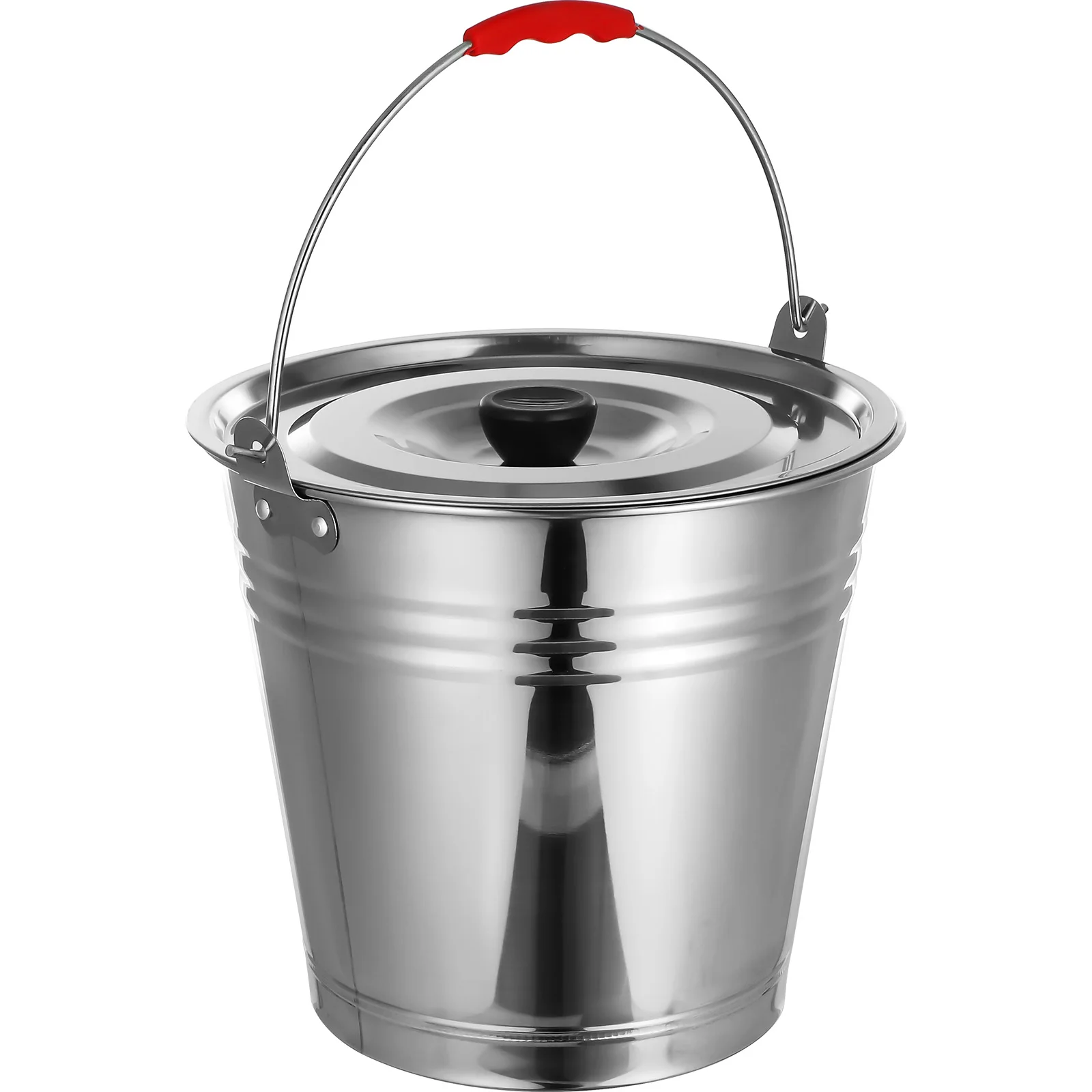 24CM Stainless Steel Bucket With Lid Thickened Heavy Duty Water Pail Storage For Pasture Milk Ranch Ice Buckets