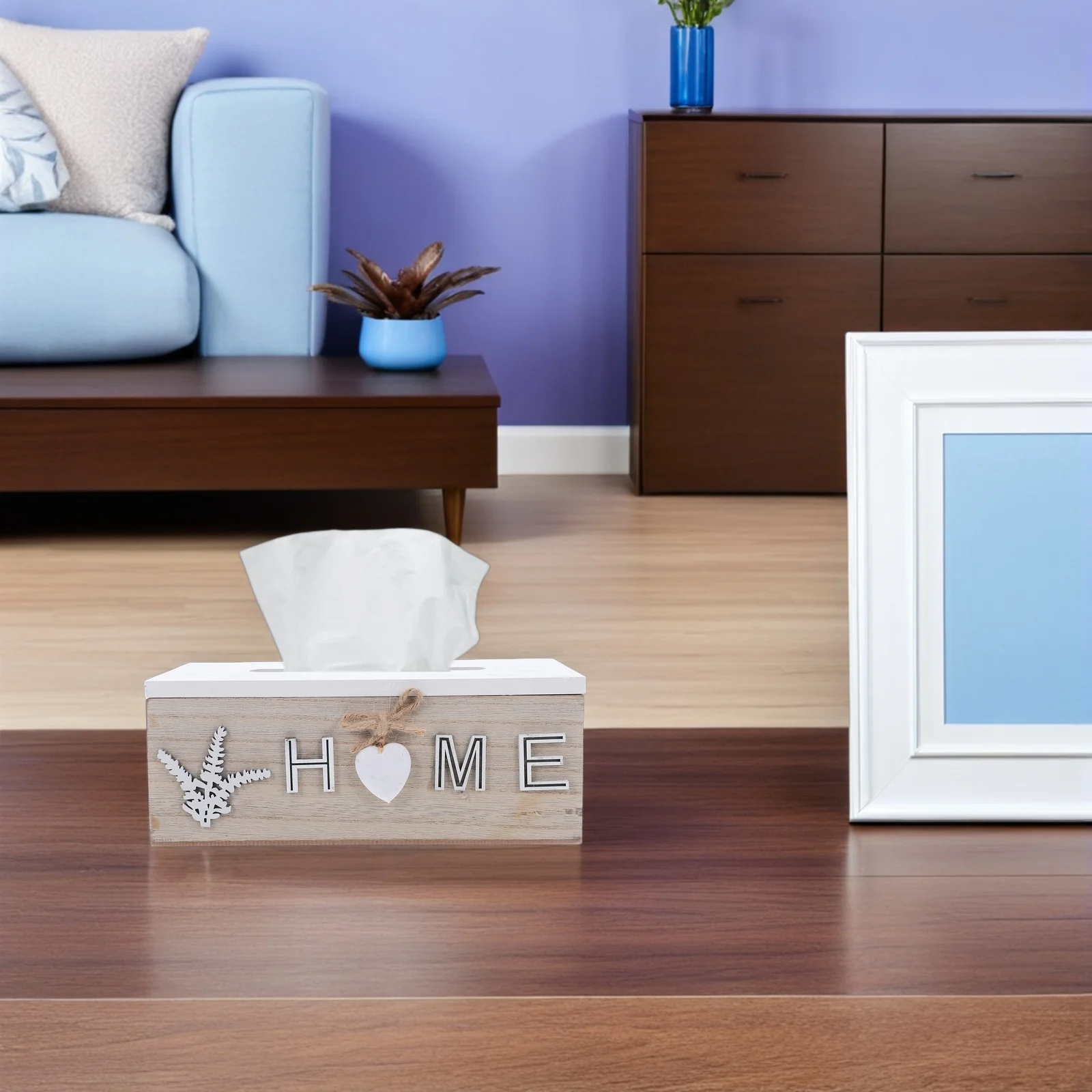 

Sturdy Wood Tissue Box Cover Rectangular Vintage Style Napkin Holder for Desk Counter Bathroom Vanity Rustic Farmhouse