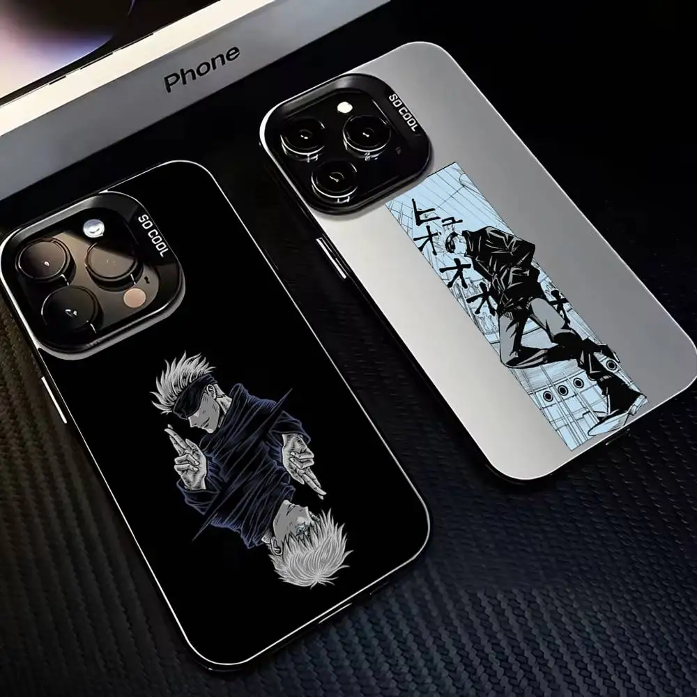 

J-Jujutsu K-Kaisen G-Gojo S-Satoru Phone Case For iPhone17,16,15,14,13,12,11 Plus,Pro Max Black Matte Shockproof Cover
