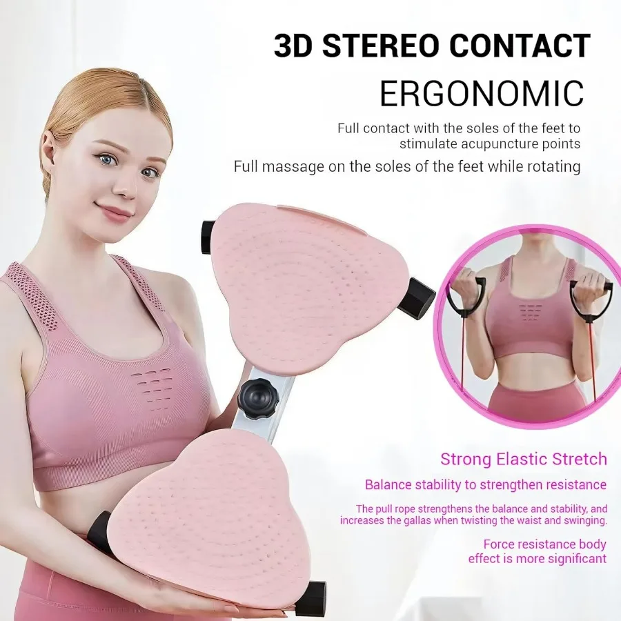 آلة إعصار الخصر المضادة للانزلاق بدون ضوضاء بوزن 330 رطل مع أشرطة مقاومة لممارسة التمارين الأساسية والتخسيس والخصر معدات صالة الألعاب الرياضية المنزلية