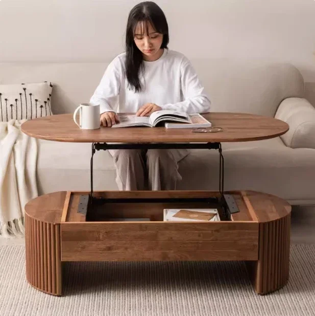 Folding coffee table in 100cm wood color