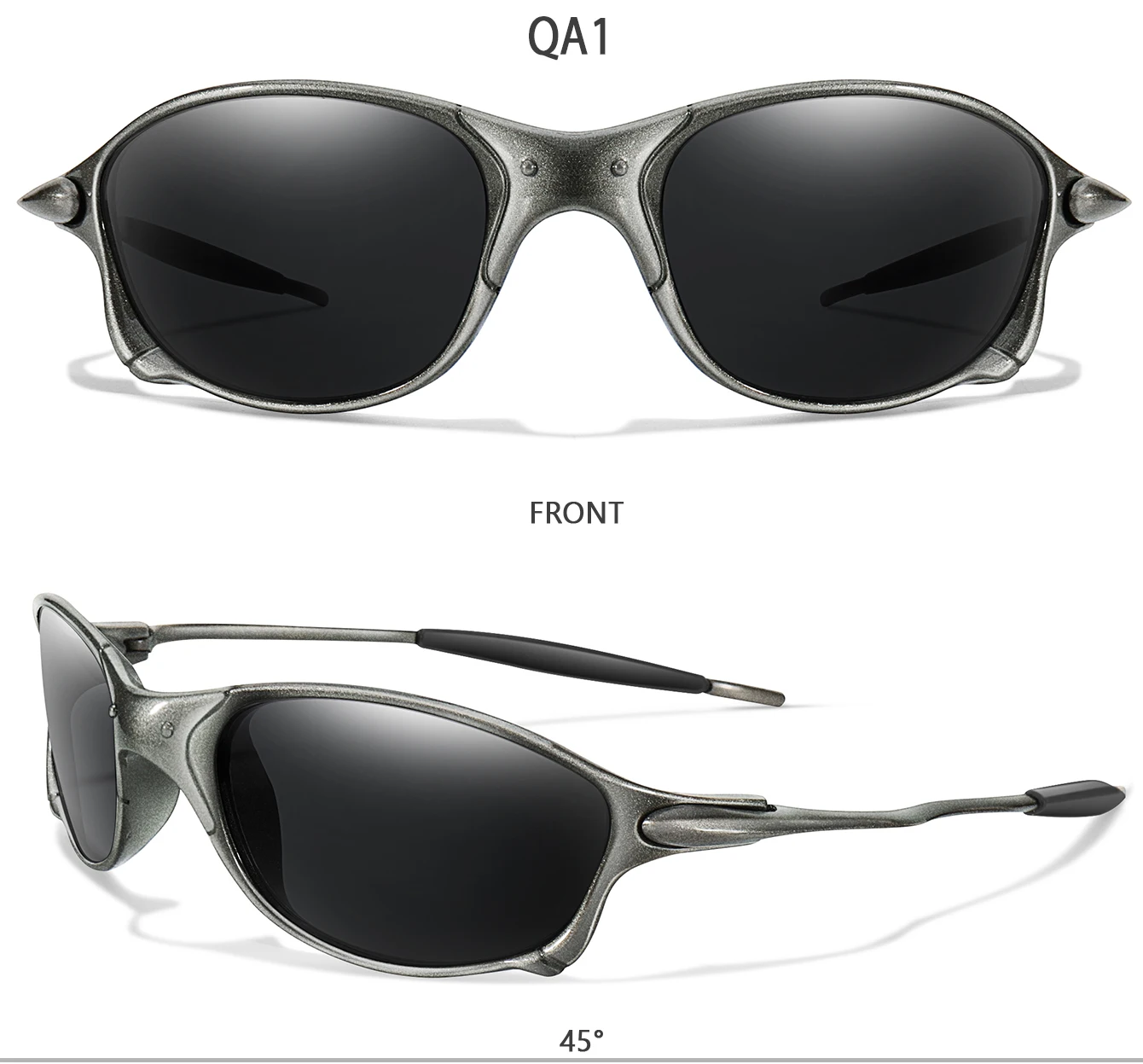 Trendige Fahrrad-Sonnenbrille für Männer und Frauen, Metallschirme mit UV-Schutz für Outdoor-Sportarten, Laufen, Wandern, Fahren, Reisen – Detail 4