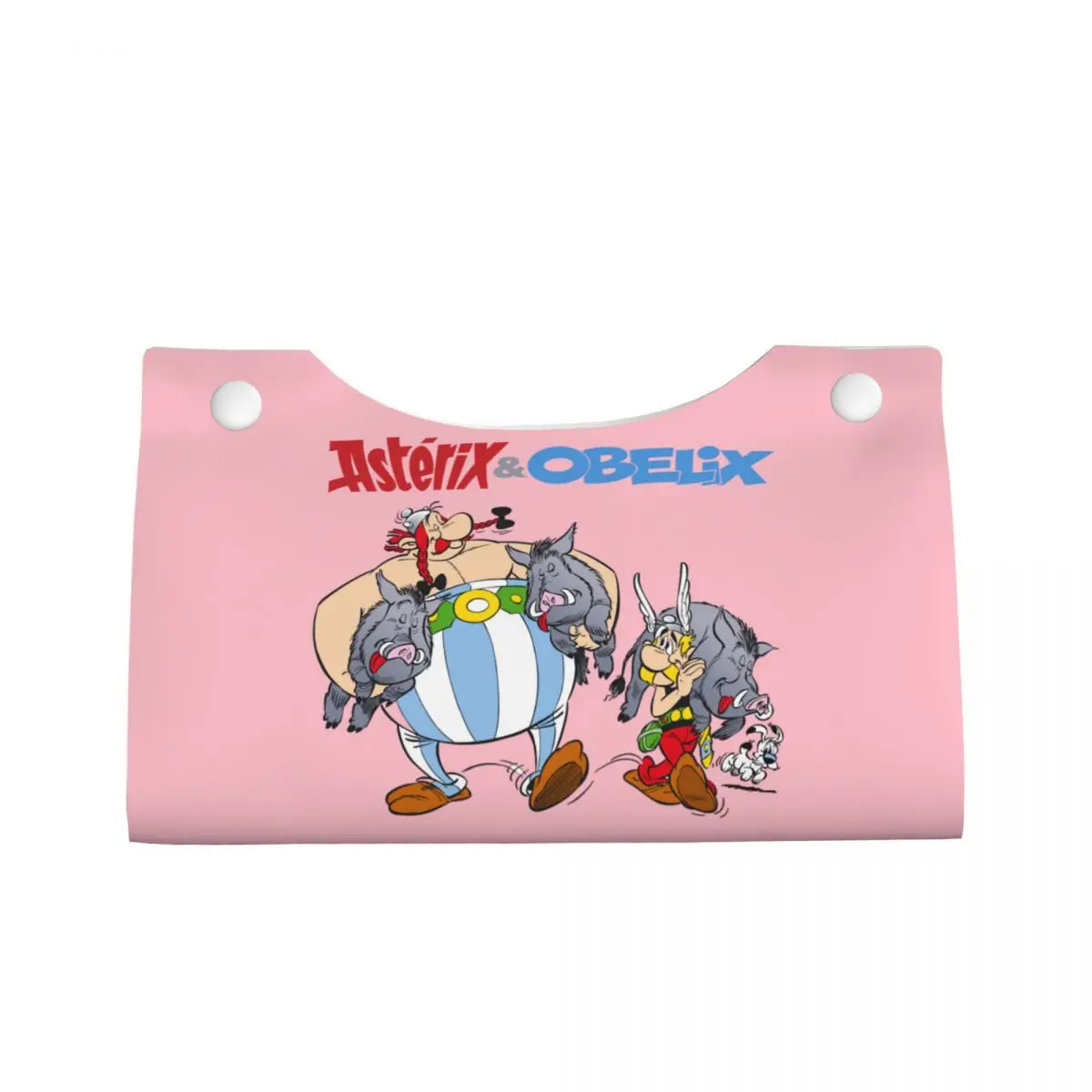 Custom Asterix And Obelix Hunting Tissue Box Cover PU Leather Rectangular Funny Anime Cartoon Facial Tissues Holder for Office