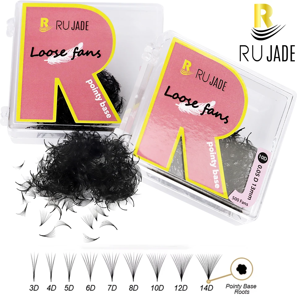 

RUJADE Premade Loose Fans Eyelash Extension 5D 8D 10D 20D 30D Pointy Thin Base Handmade Loose Promade Volume Fan Lashes Cillos