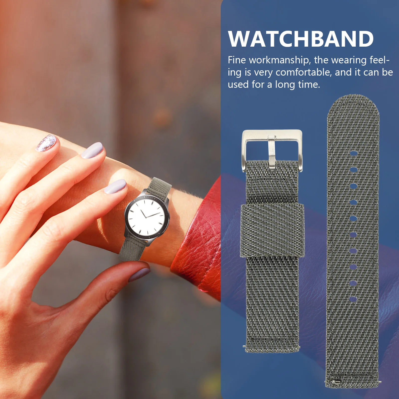 

Replaceable Nylon Watch Band Sturdy Comfortable Strap for Men Women Fashion Accessory Suitable for Work Travel Outdoor