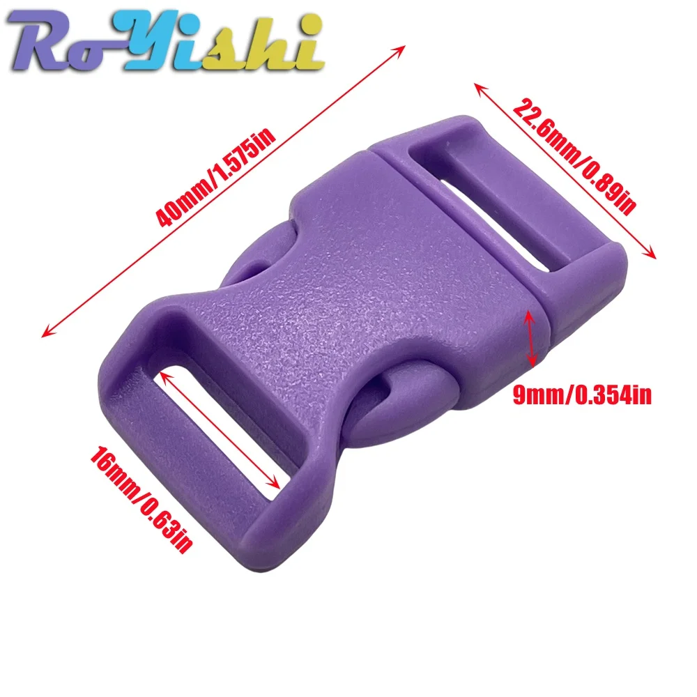 13/50/100 Pcs 16mm Plastic Side Release Buckle Bracelet Curved Parachute 550 Paracord Bracelet DIY Accessories