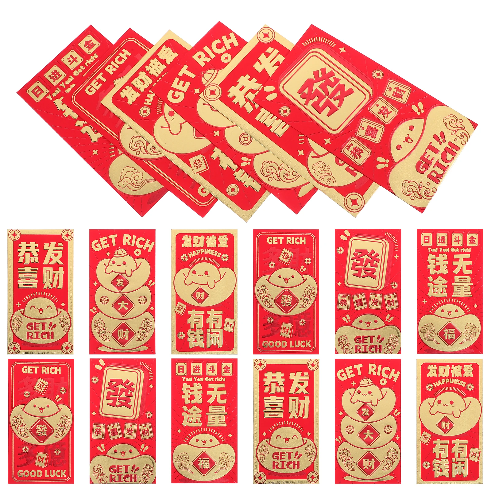 

24 Pcs Red Envelopes Cartoon Snake Design Lucky Money Bags Chinese New Year Celebration Cash Pockets envelopes