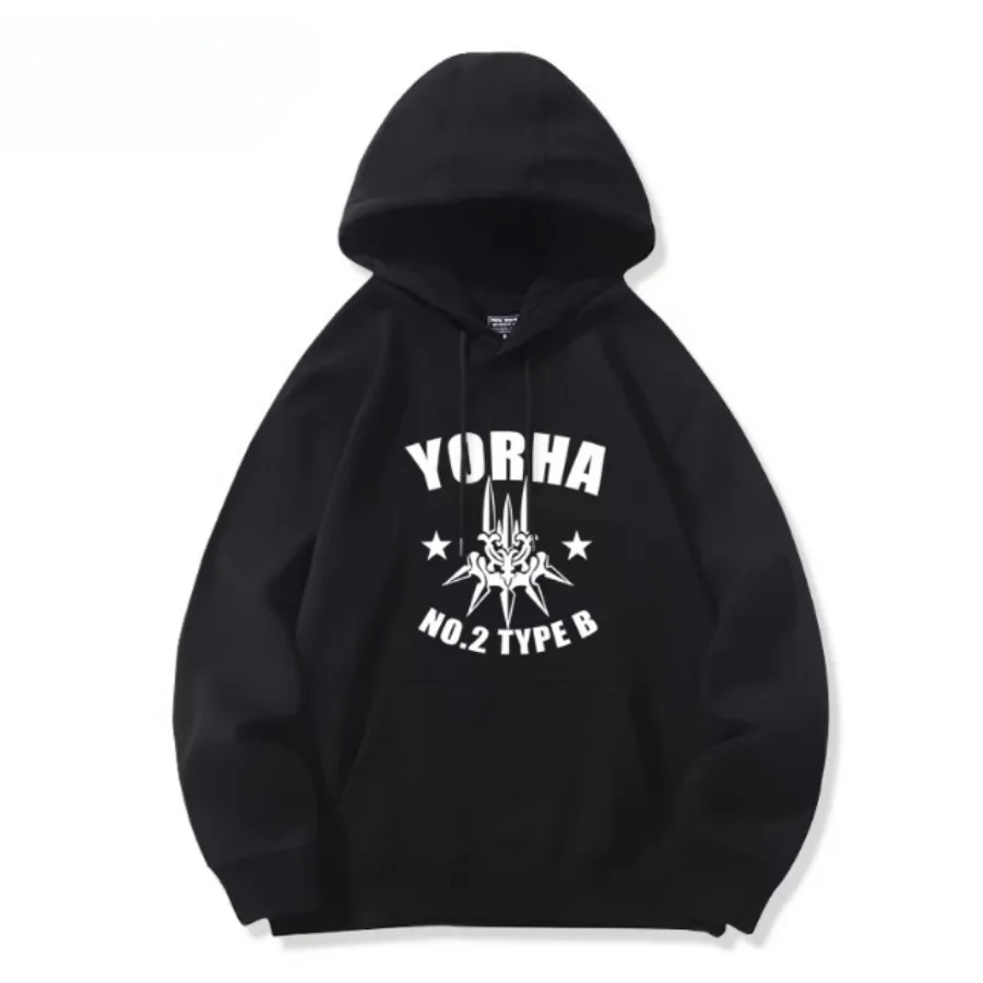 Game NieR Automata 2B YoRHa No. 2 Type B Cosplay Hoodie Women Men Harajuku Sweatshirt Streetwear Hip Hop Pullover Hooded Jacket