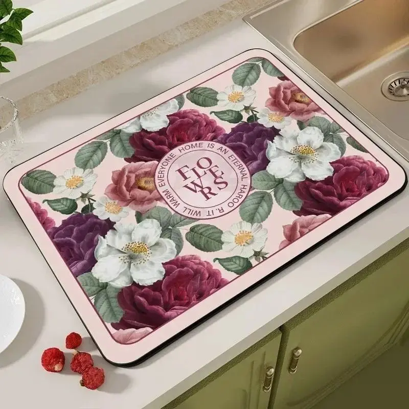 VIKAMA Ethnic Floral Bohemian Placemat, Portable Foldable Table Mat, Waterproof Washable Dining Mat for Outdoor Picnic