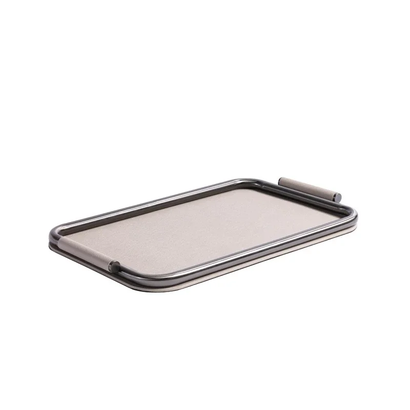 Leather Tray Fruit Cake Storage Trays Luxury Hospitality Dinner Provide Trays Home Tableware Aesthetic Decoration Unique Plate