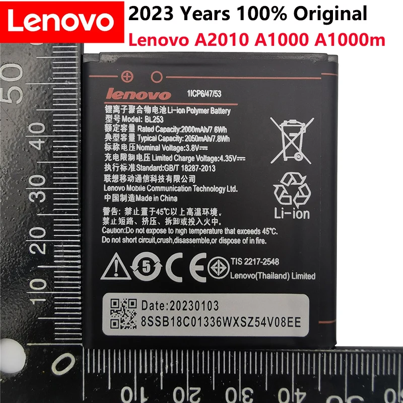 2023 high capacity 2050mAh BL253 Battery For Lenovo A2010 Bateria A 2010 / BL 253 BL-253 A1000 A1000m A 1000 Mobile Phone