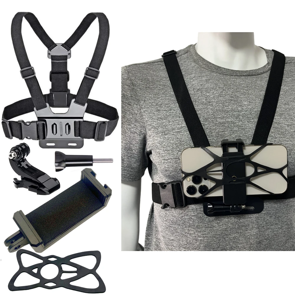 Telefon Brust Halterung Gurt Gürtel Harness Für 360 Mobile Handy Clip Halter Für iPhone 13 Xiaomi Samsung Gopro Hero 10 9 8 7 – Detail 7