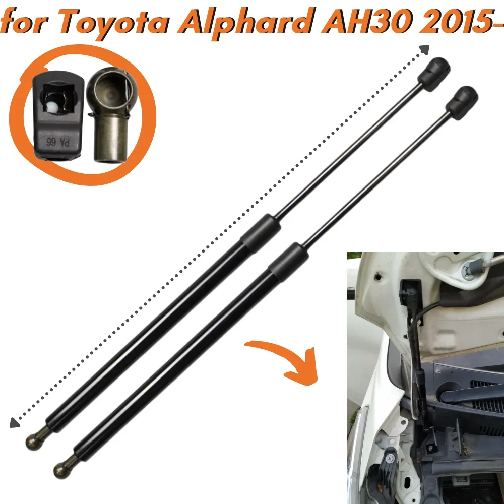 Qty(2) Hood Struts for Toyota Alphard AH30 3rd 2015-present Vellfire Front Bonnet Lift Supports Shock Absorbers Bars Gas Springs