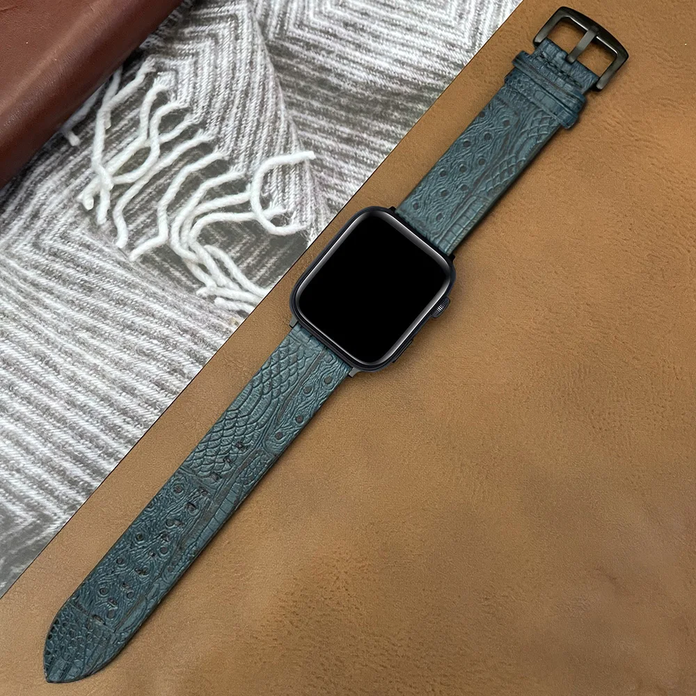 Retro Crocodile Camel Snake Print Leather Band for Apple Watch Ultra 9 8 7 6 5 4 Men\'s Strap iWatch 49m 44mm 45mm 42mm 38mm 40mm