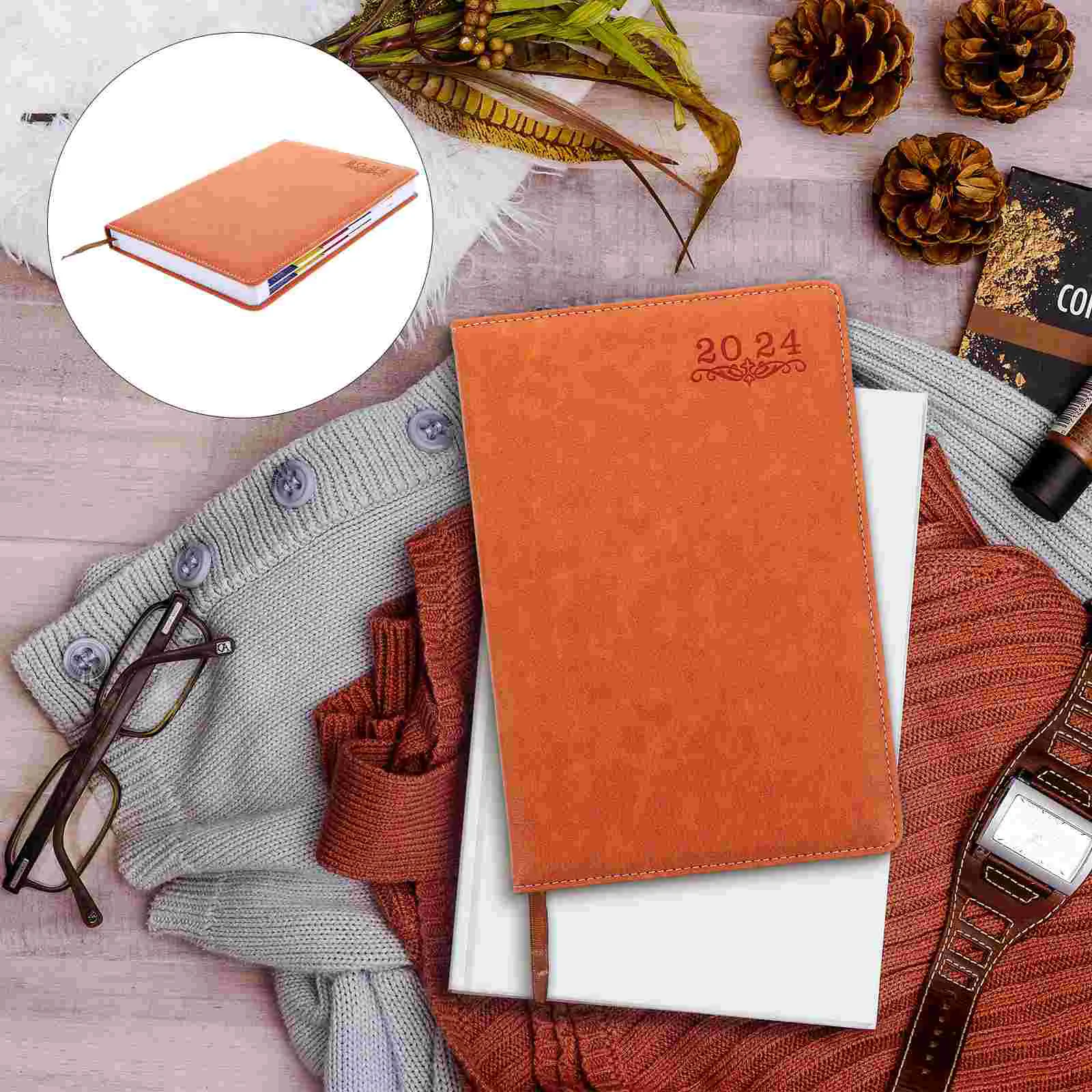 Daily Journal Notepads 2024 Date Planner Agenda Book Notebooks Planning Portable Taking Man