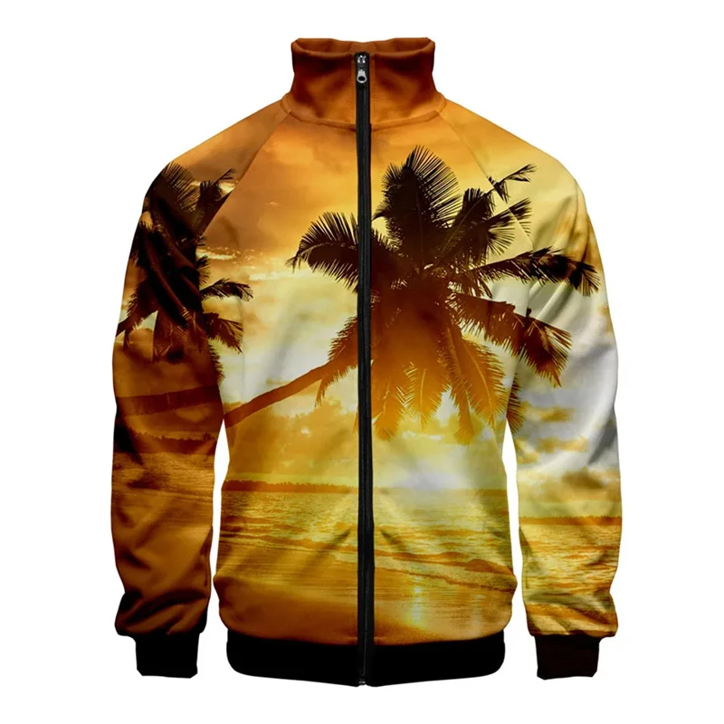 Coats Coconut Tree Beach Shell Hoodies MenWomen Hoodie Sweatshirt Mens Ocean Sky Beautiful Seaside View Sweet Hoody Jacket